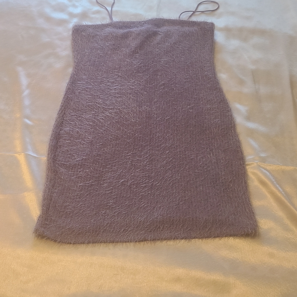 Shein Purple fuzzy mini dress with spaghetti  straps size XL